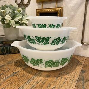 💚 GLASBAKE Ivy Cinderella Nesting Bowls – Set of 3
J2354-2356-2357